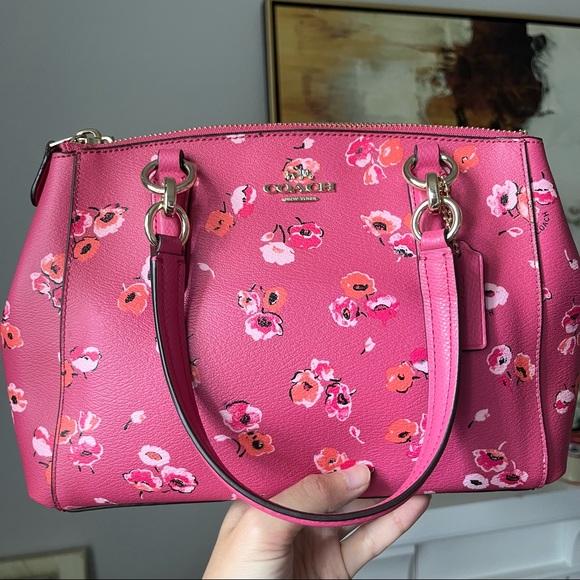 NWT MINI CHRISTIE CARRYALL IN SMALL WILDFLOWER PRINT COATED CANVAS (F37421) - Picture 2 of 8